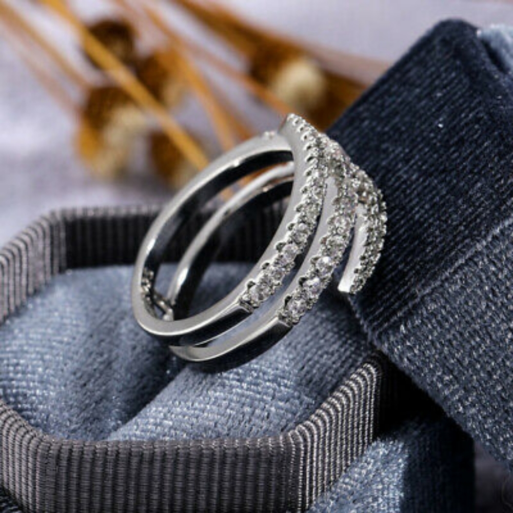 Elegant Micro Inlayed Zircon Stones Ring - Picture 3 of 4
